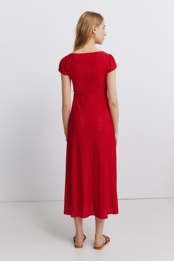 Springfield Lace print dress red