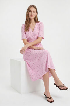 Pieces Bedrucktes kurz&auml;rmeliges midi-kleid