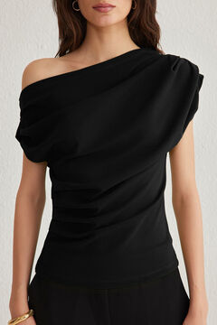 Trendyol Top manga curta assim&eacute;trico