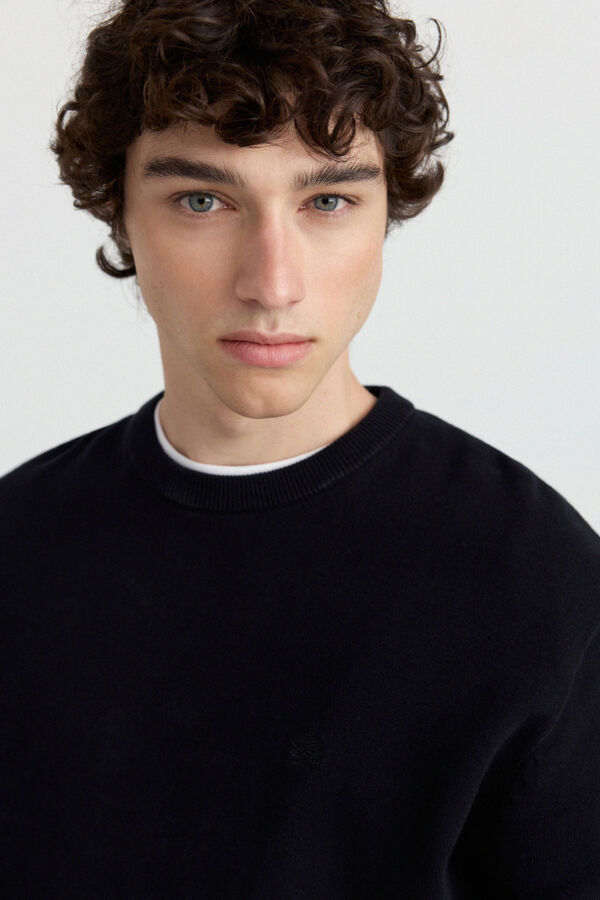 Springfield Basic round neck jumper blue