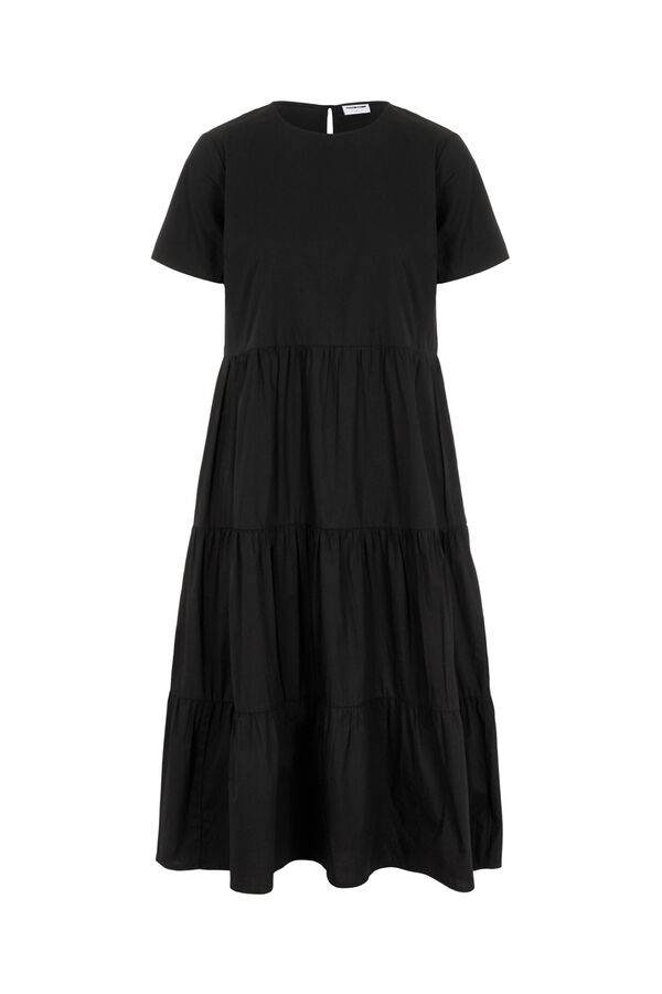 Springfield Short-sleeved midi dress black