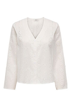 JDY Camisa manga larga troquelada