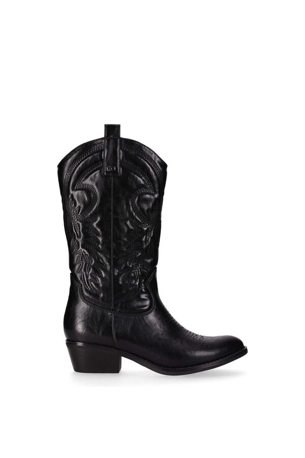 Chika 10 Cowboy boots with decorative embroidery black