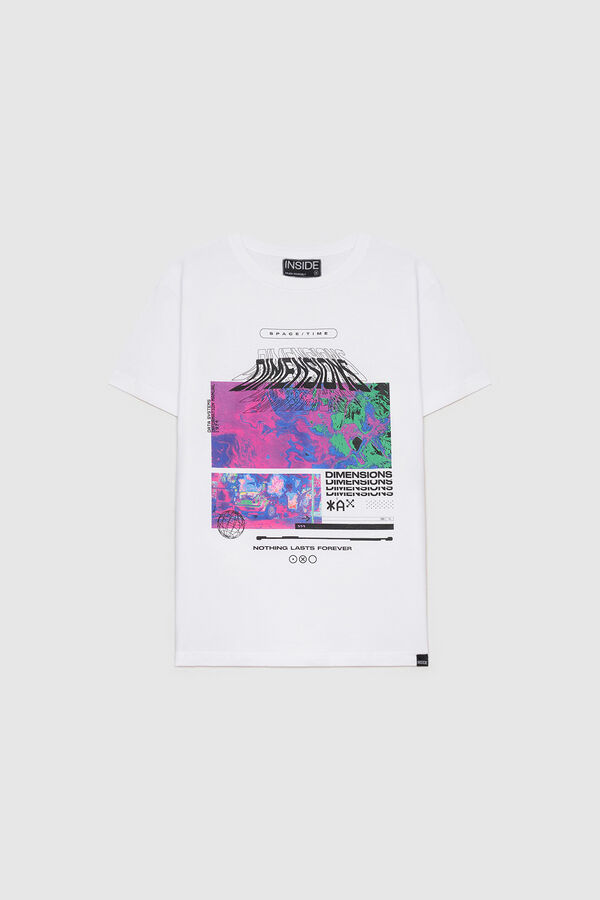 Springfield T-Shirt mit Urban-Print blanco