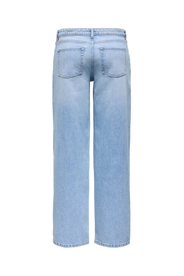 JDY Jeans rectos tiro medio azul