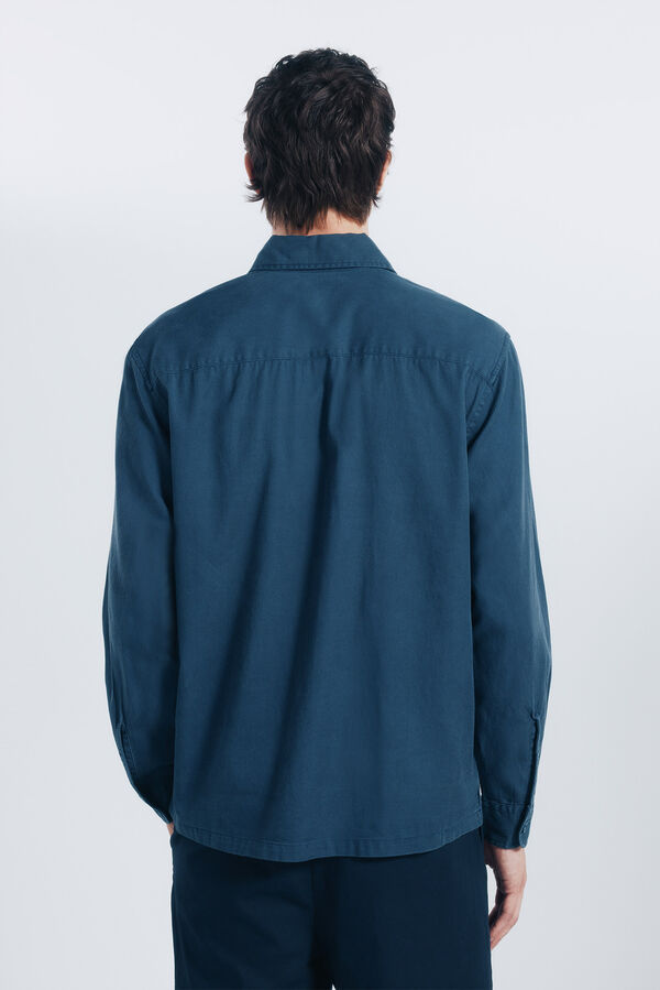 Springfield Surchemise en tencel surdimensionnée bleu