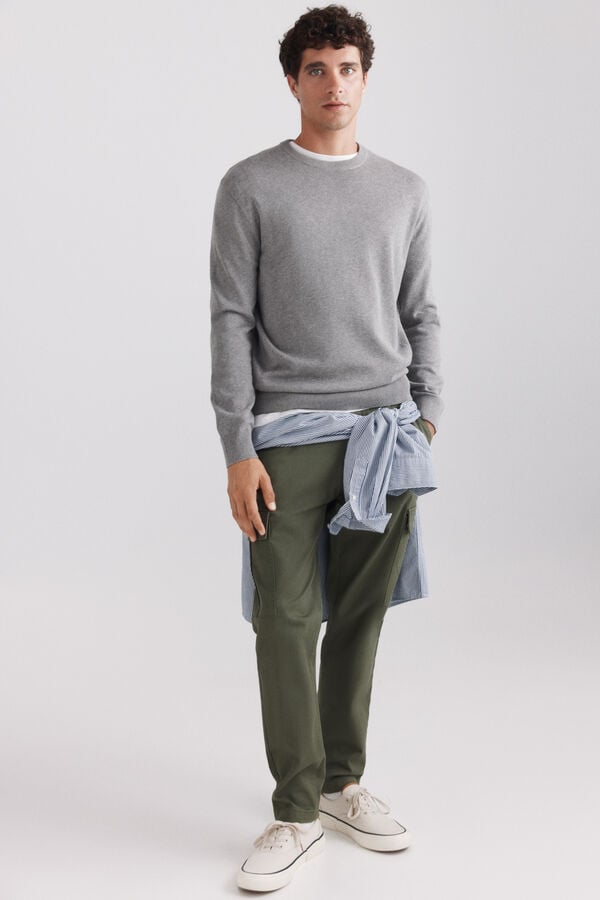 Springfield Basic round neck jumper grey