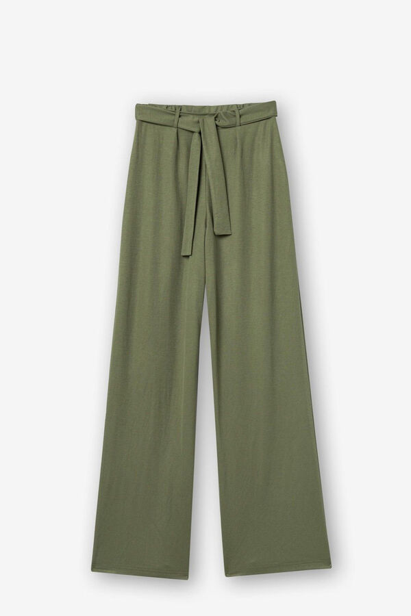 Springfield Palazzo Trousers with Belt green