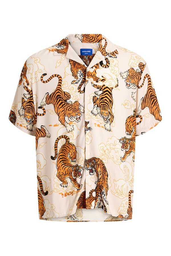 Jack & Jones Bedrucktes Resort-Hemd Wei&szlig;