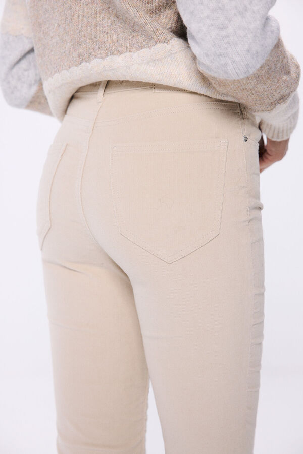 Springfield Pantalon velours côtelé kick flare couleur