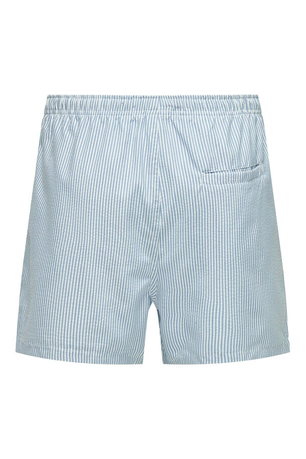 Springfield Textured swim shorts with stripes plava