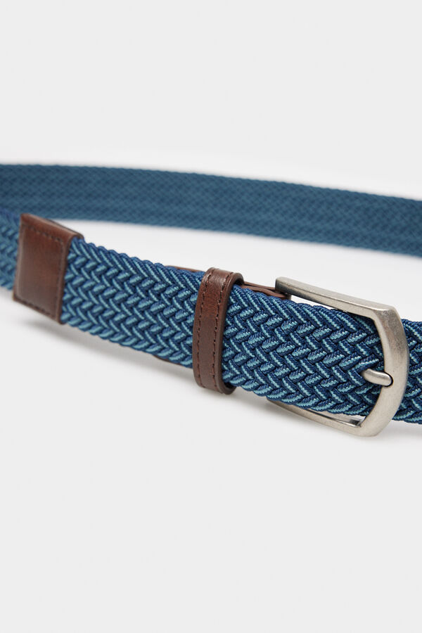 Springfield Cinturón trenzado bicolor azul medio