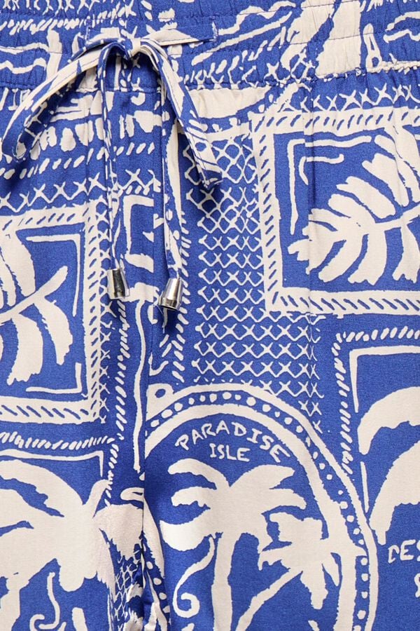 JDY Short fluido estampado azul