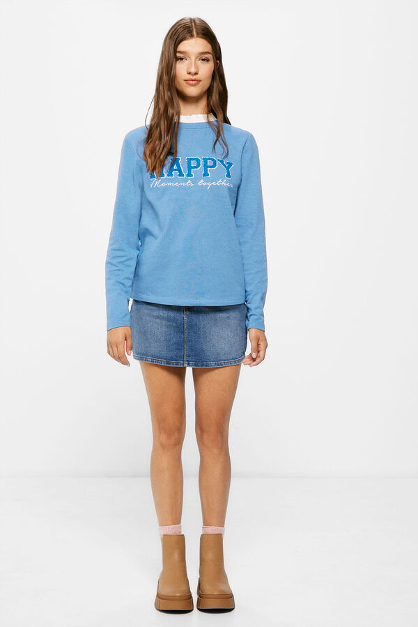 Springfield Sweat-shirt « Happy » bleu royal