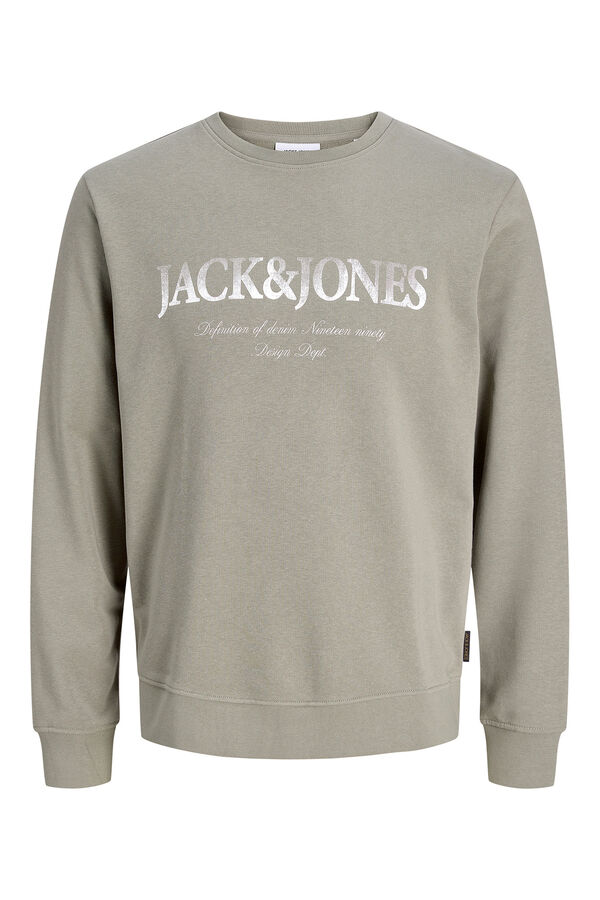 Jack & Jones Sudadera logo grande gris
