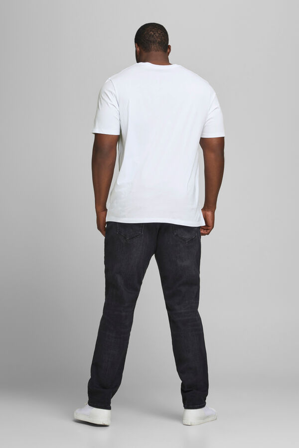 Springfield PLUS slim fit short-sleeved organic cotton T-shirt white