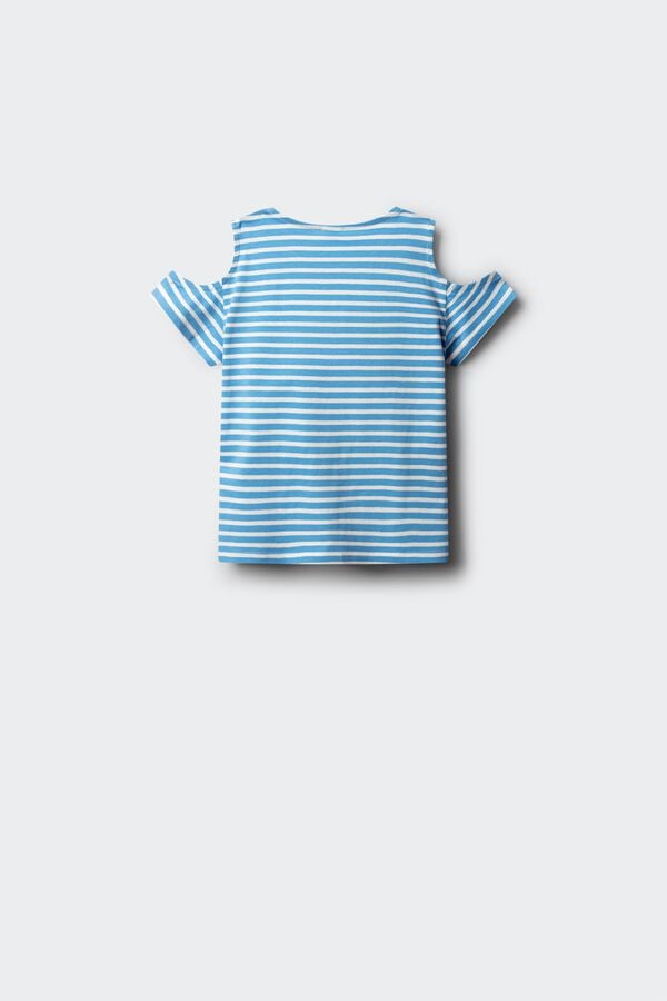 Springfield Kids Majica kratkih rukava za devojčice sa otvorenim ramenima Plava