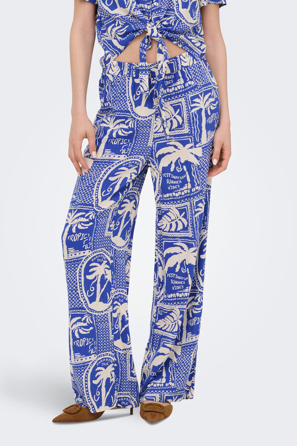 JDY Pantal&oacute;n largo ancho azul