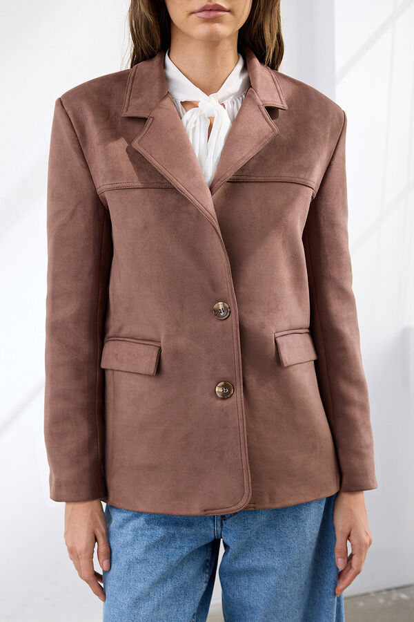 Trendyol Blazer efecto ante marr&oacute;n