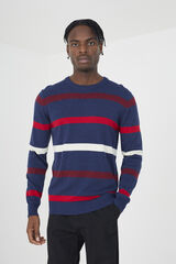 Brave Soul Camisola de malha &agrave;s riscas azul