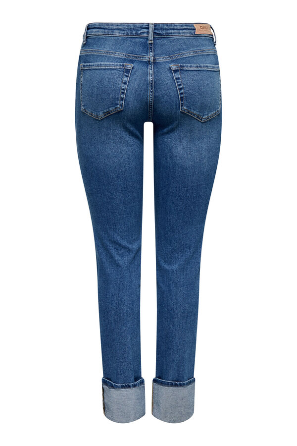 Only Jeans slim bajo vuelto azul