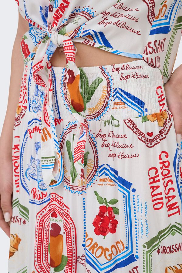 JDY Falda larga fluida blanco