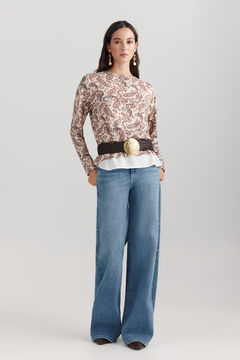 Springfield Printed two-material long sleeve T-shirt