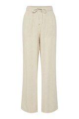 Pieces Pantal&oacute;n de lino beige