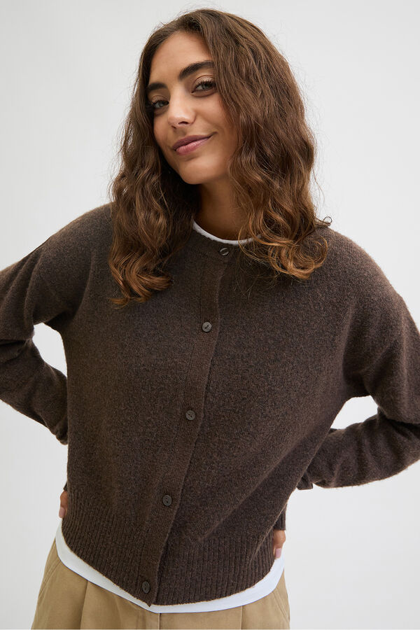 Jack & Jones Jersey-Knit cardigan with buttons nude