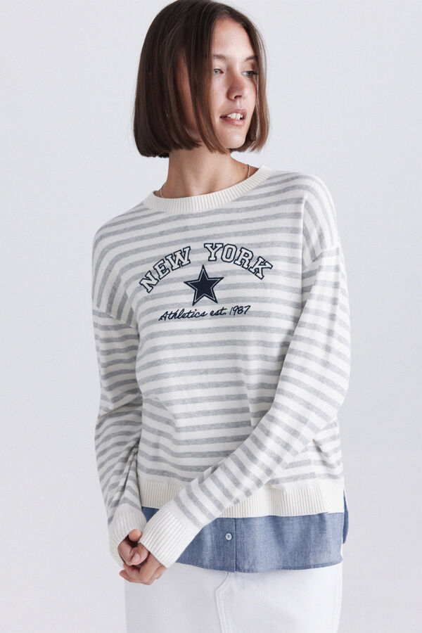 Springfield Fine two-material jumper grey
