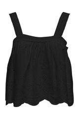 Springfield Vest top with broderie anglaise black