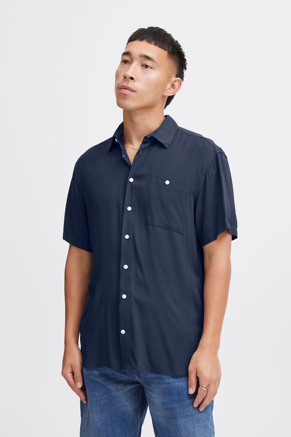 Blend Camisa de manga curta azul