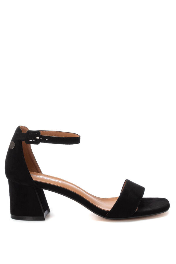 Refresh Suede shoes with wide heel black
