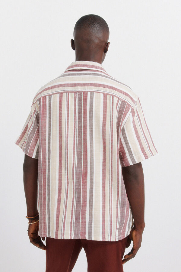 Springfield Rustic striped short sleeve shirt red