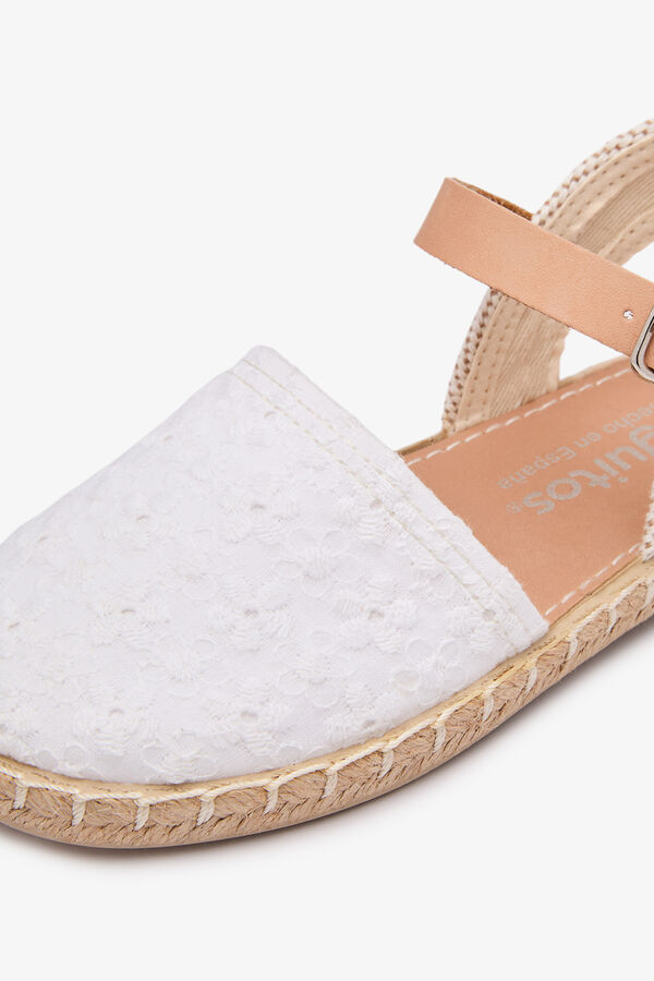 Conguitos Embroidered espadrilles with buckle white