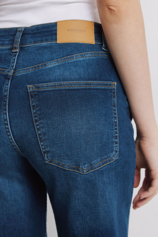 Springfield Wide high-rise jeans blue