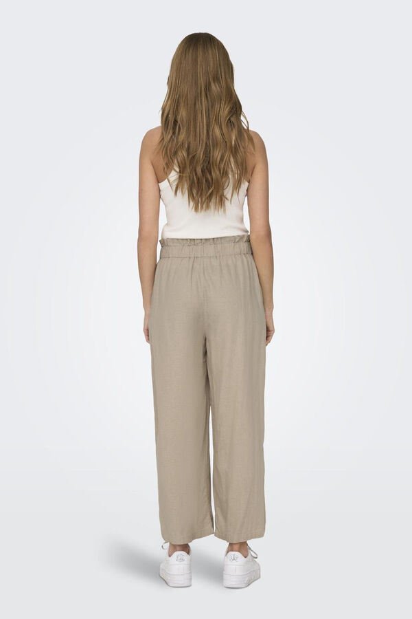 Springfield Wide linen trousers gray