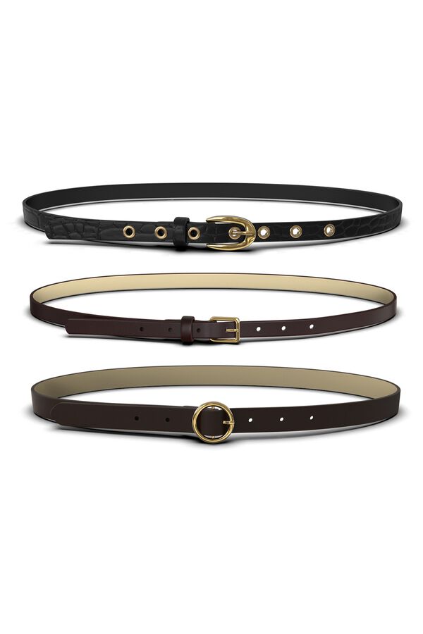 Pieces Pack of 3 belts red