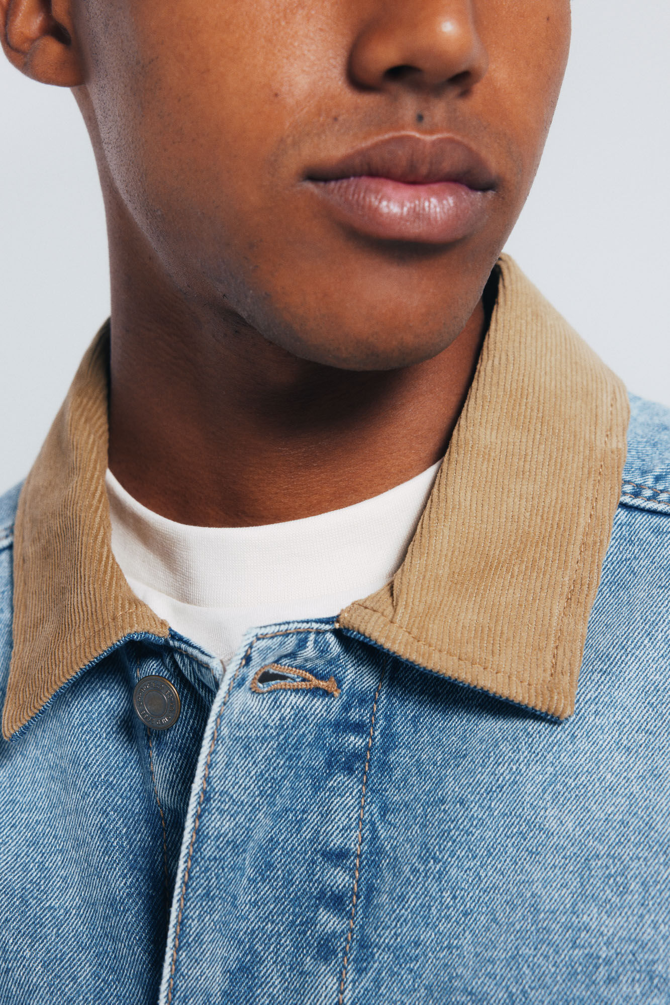 Springfield Oversized denim jacket with contrast neck