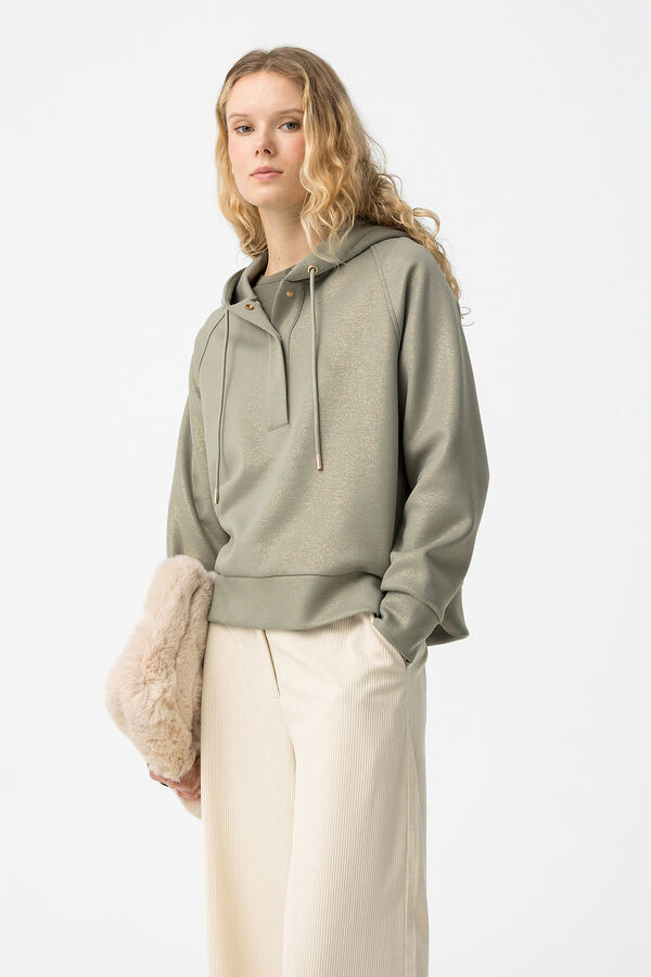 Tiffosi Sweatshirt Metalizado com Bot&otilde;es bege