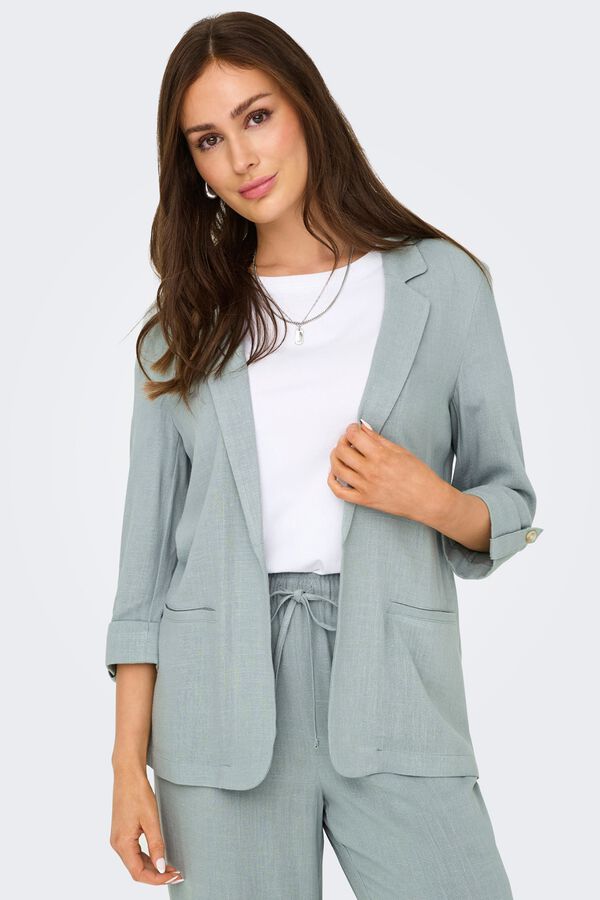Only 3/4 rolled-up sleeve blazer beige
