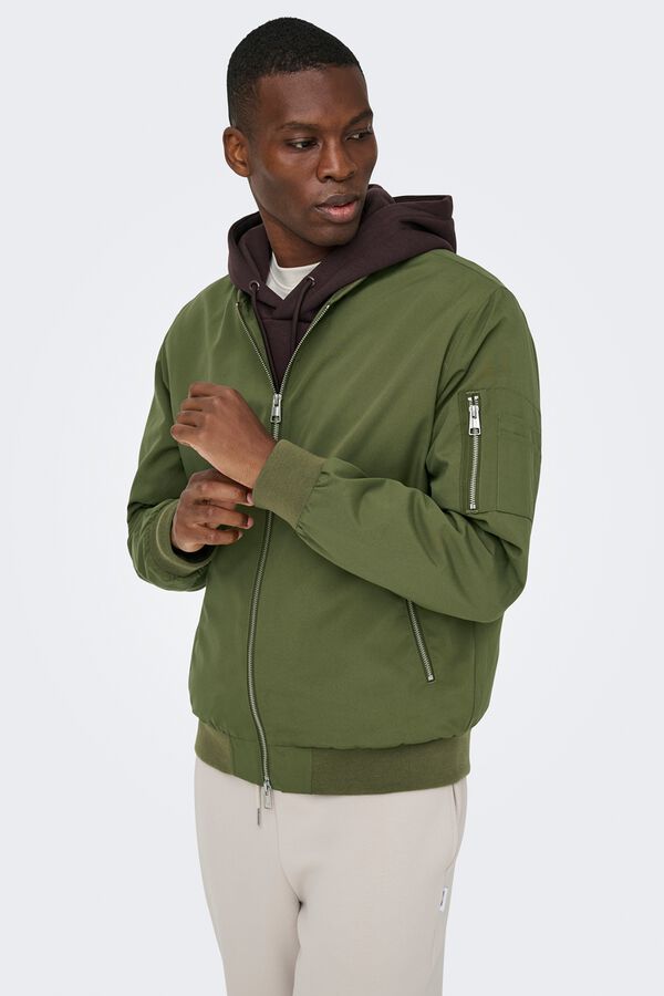 Only & Sons Chaqueta bomber verde