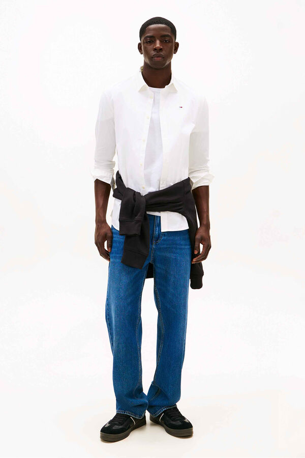 Tommy Jeans Slim stretch shirt white