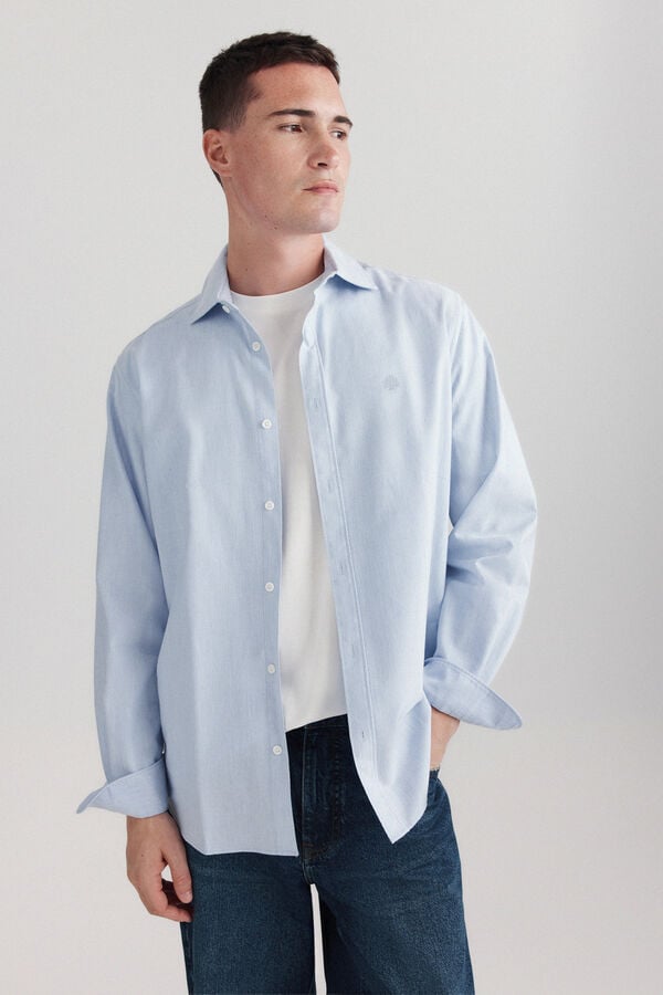 Springfield Chemise oxford en tencel bleu