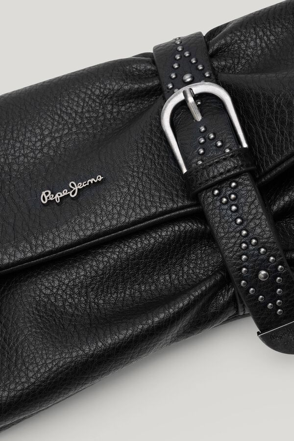 Pepe Jeans Foldable clutch with chain black
