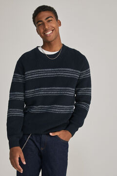 Springfield Textured twisted knit jumper navy
