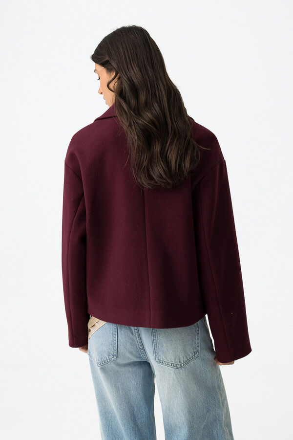 Tiffosi Relaxed Coat with Double Cross Bordo