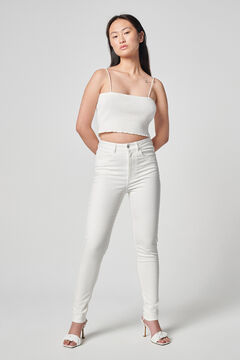 Springfield Jeans skinny de cintura subida branco