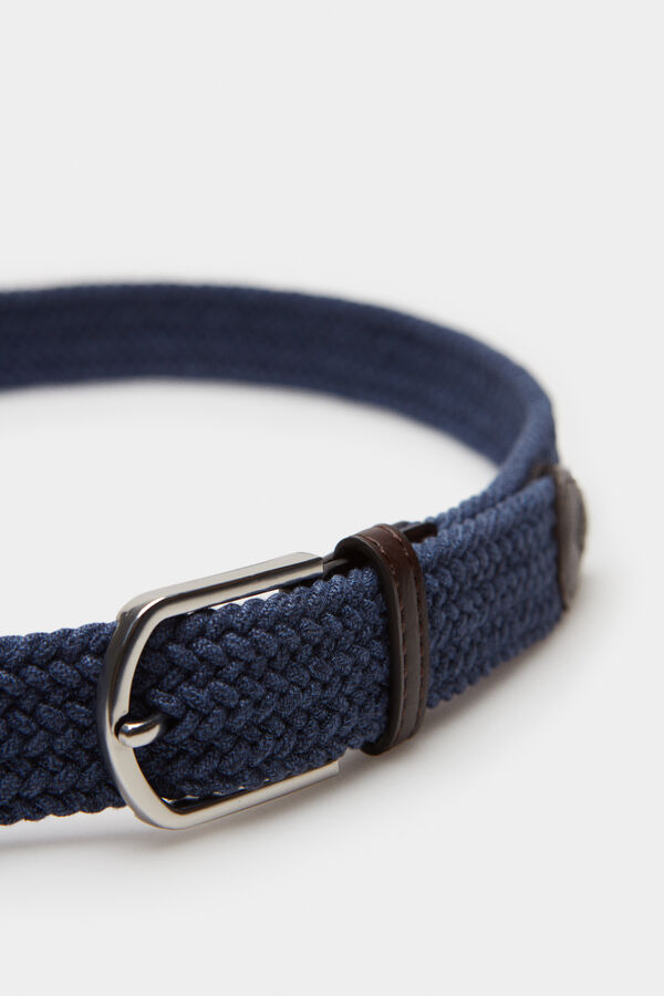 Springfield Cinturón trenzado jaspeado azul medio