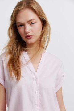 Springfield Cotton mandarin collar shirt